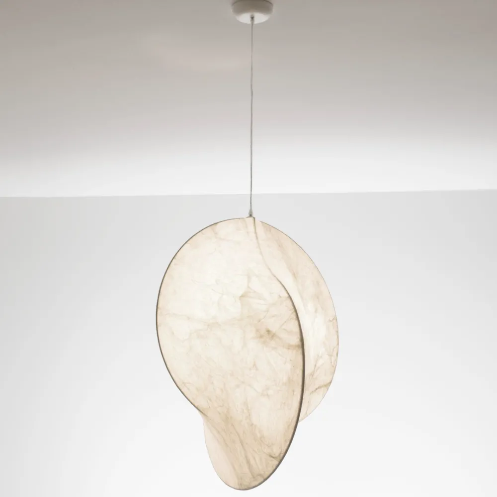 Lampadari Moderni-Selezionato da Mazzolaluce Lampadario bianco di seta di gelso 62cm design moderno