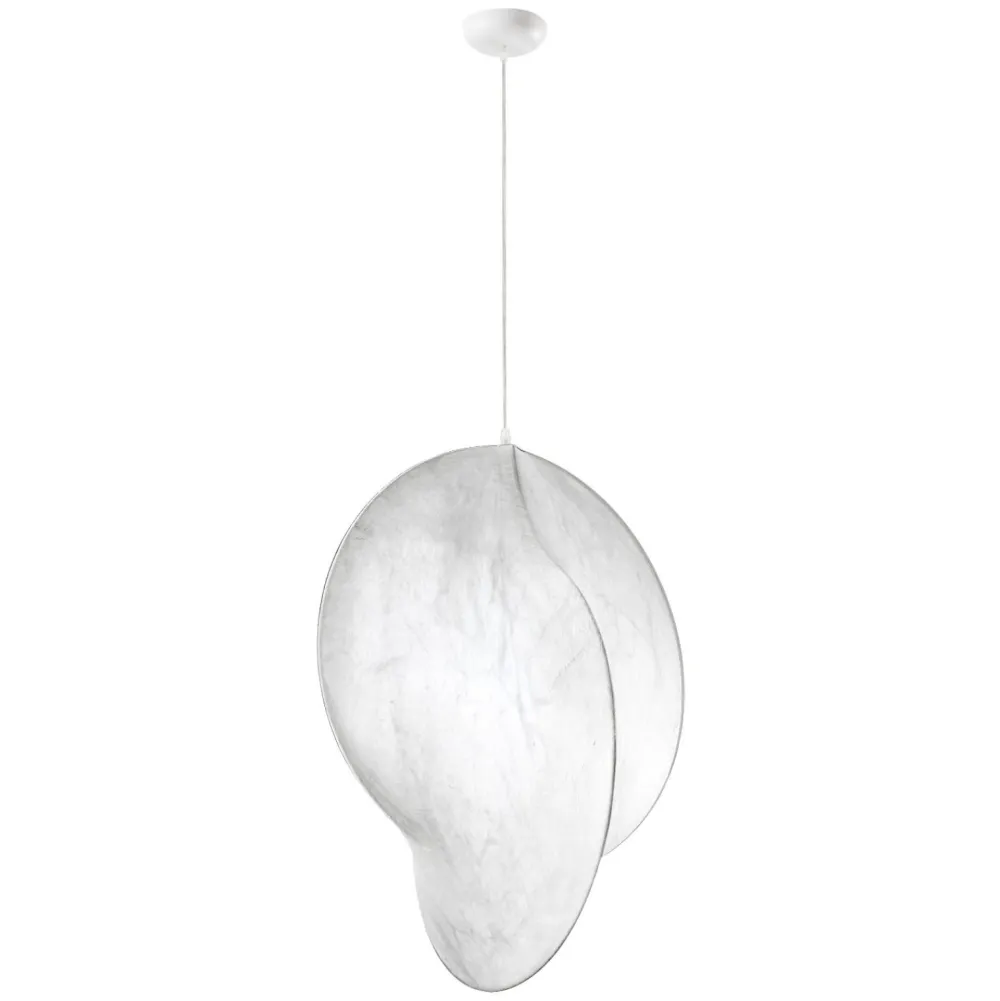 Lampadari Moderni-Selezionato da Mazzolaluce Lampadario bianco di seta di gelso 62cm design moderno