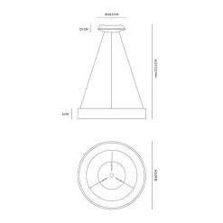 Lampadari Moderni-Vivida International Lampadario bianco led 50w 3000k 4000k dimmerabile inner-r vivida