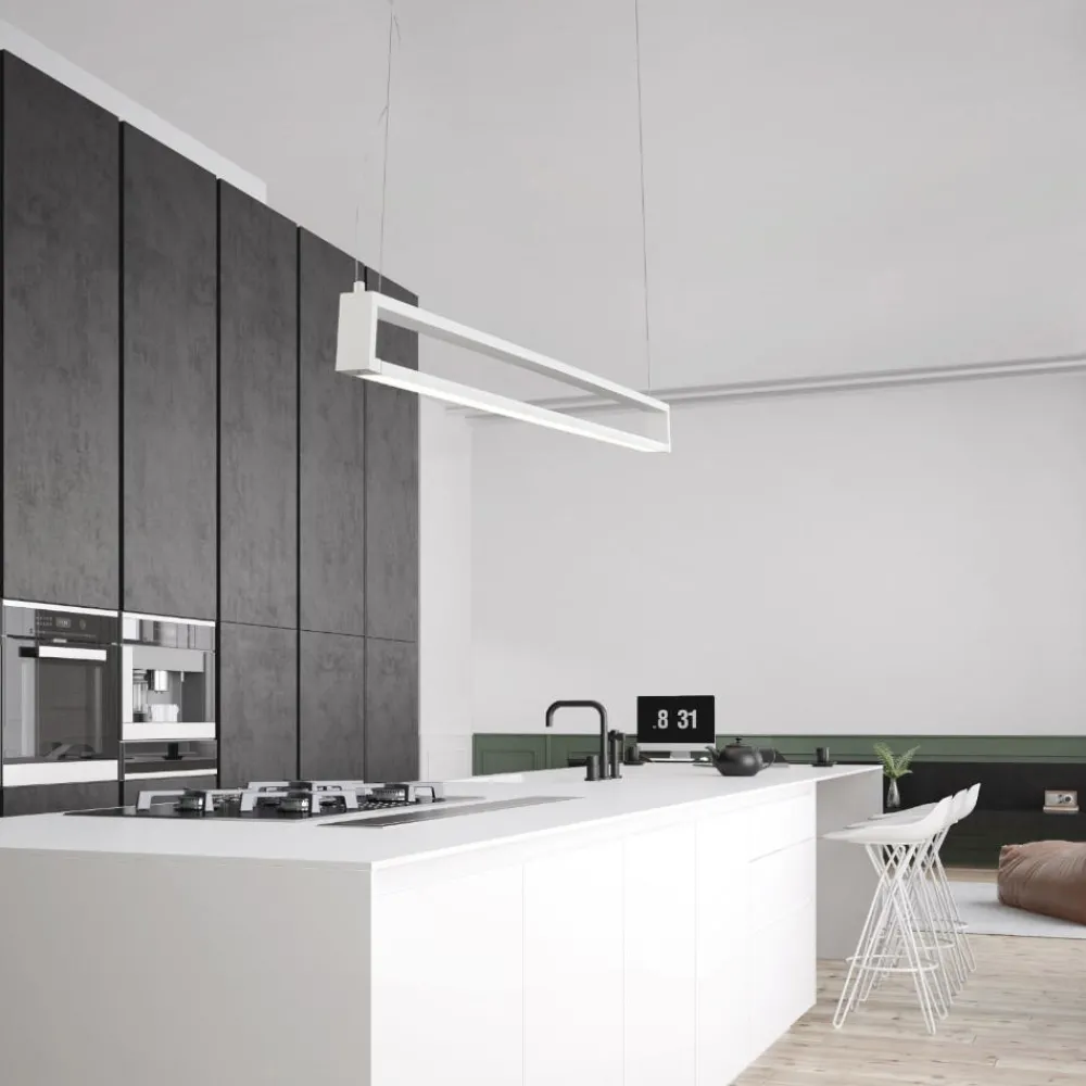 Lampadari Cucina-Selezionato da Mazzolaluce Lampadario bianco luce girevole per isola cucina moderna
