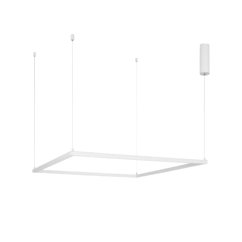 Lampadari Moderni-Selezionato da Mazzolaluce Lampadario bianco quadrato 50cm moderno pendente