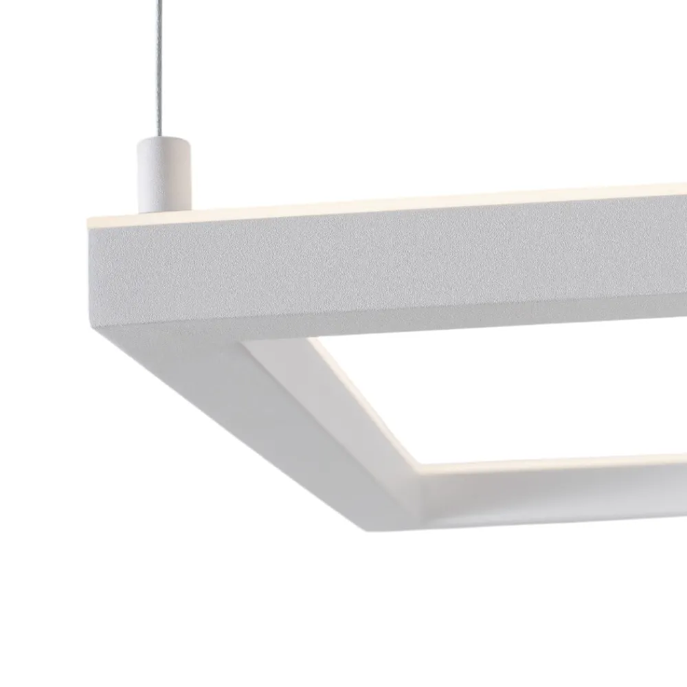 Lampadari Moderni-Selezionato da Mazzolaluce Lampadario bianco quadrato 50cm moderno pendente