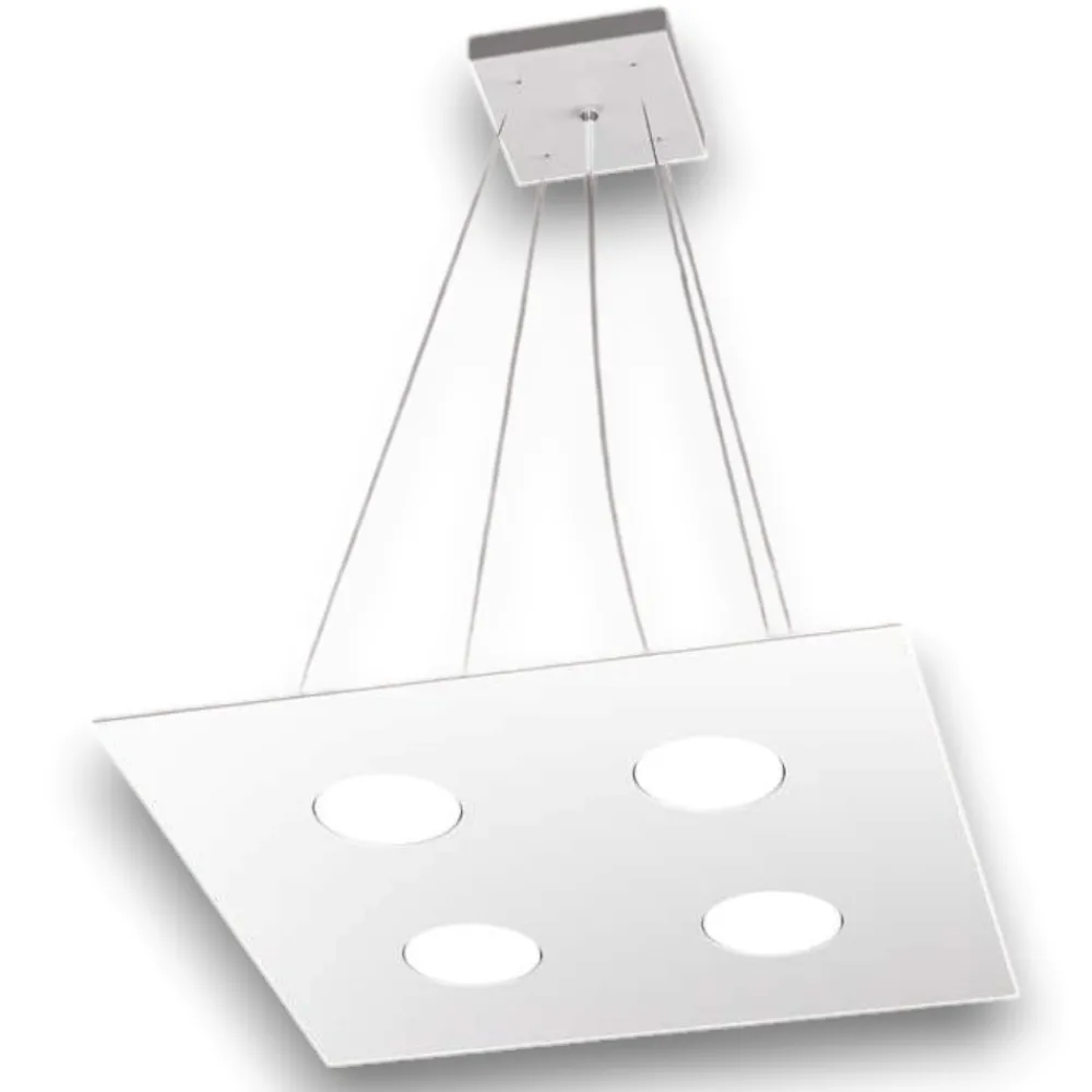 Lampadari Cucina-Top Light Lampadario bianco quadrato area
