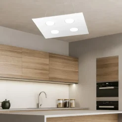 Lampadari Cucina-Top Light Lampadario bianco quadrato area