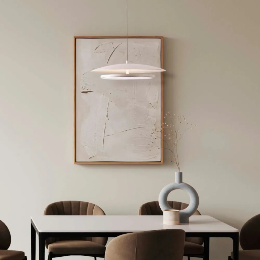 Lampadari Cucina-Selezionato da Mazzolaluce Lampadario bianco saliscendi 35cm per cucina moderna led 3000k