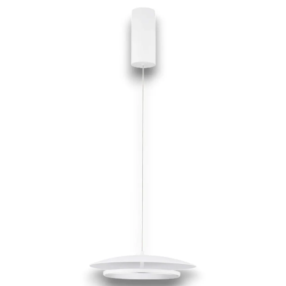 Lampadari Cucina-Selezionato da Mazzolaluce Lampadario bianco saliscendi 35cm per cucina moderna led 3000k