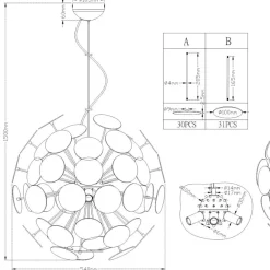 Lampadari Moderni-Selezionato da Mazzolaluce Lampadario bianco sfera per soggiorno moderno