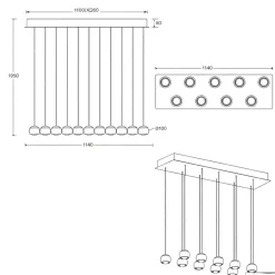 Lampadari Moderni-Selezionato da Mazzolaluce Lampadario bianco sfere pendenti led 2700k-6500k per soggiorno moderno