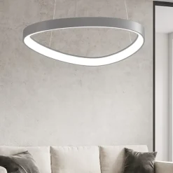 Lampadari Moderni-Vivida International Lampadario bianco vivida lifering led 48w 3000k 4000k per soggiorno moderno dimmerabile