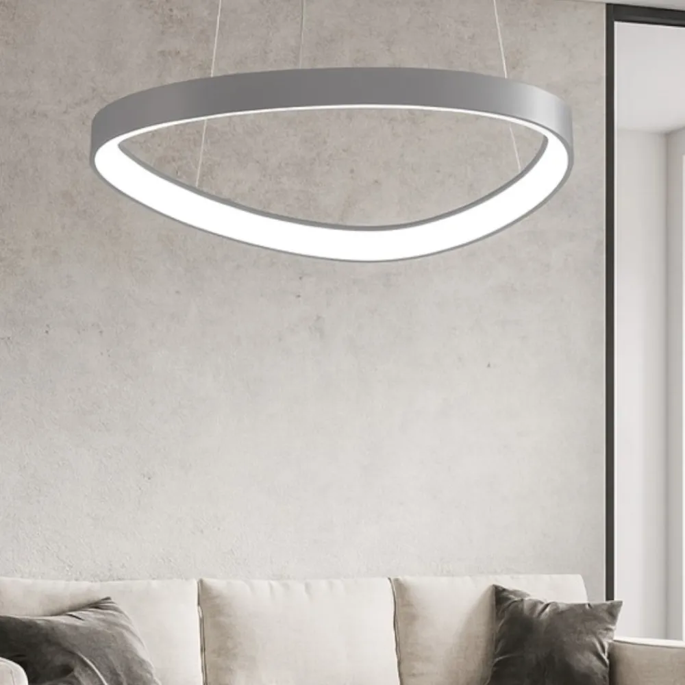Lampadari Moderni-Vivida International Lampadario bianco vivida lifering led 48w 3000k 4000k per soggiorno moderno dimmerabile