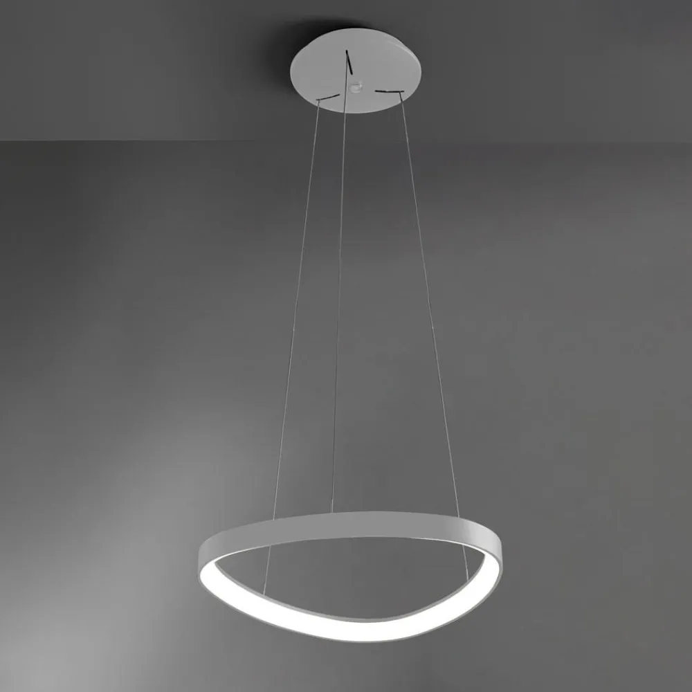 Lampadari Moderni-Vivida International Lampadario bianco vivida lifering led 48w 3000k 4000k per soggiorno moderno dimmerabile