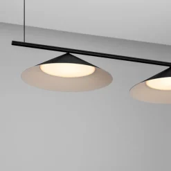 Lampadari Cucina-Selezionato da Mazzolaluce Lampadario bilancere da cucina nero coni led 3000k