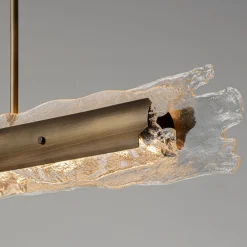 Lampadari Moderni-Selezionato da Mazzolaluce Lampadario bilancere design per soggiorno vetro ottone anticato