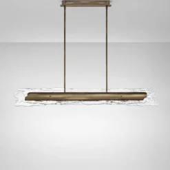 Lampadari Moderni-Selezionato da Mazzolaluce Lampadario bilancere design per soggiorno vetro ottone anticato