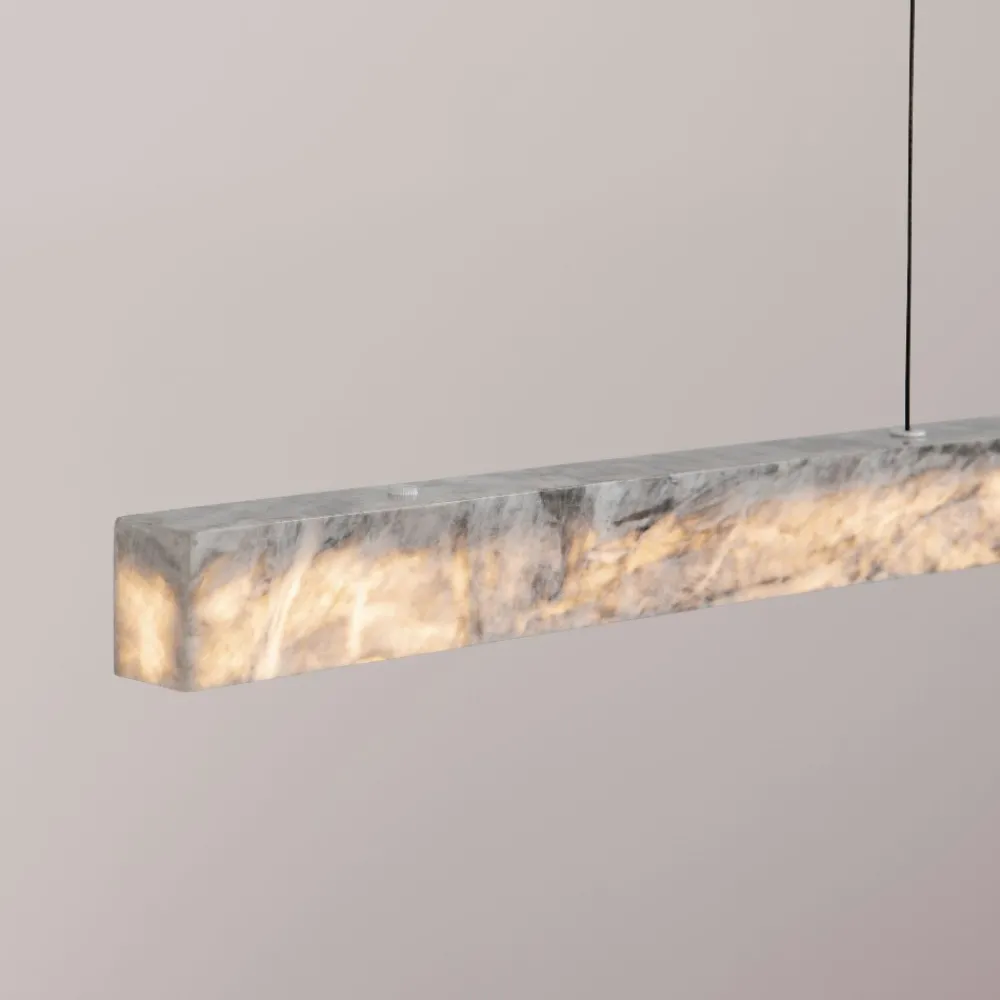 Lampadari Cucina-Selezionato da Mazzolaluce Lampadario bilancere orizzontale in pietra di marmo per isola cucina