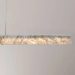 Lampadari Cucina-Selezionato da Mazzolaluce Lampadario bilancere orizzontale in pietra di marmo per isola cucina