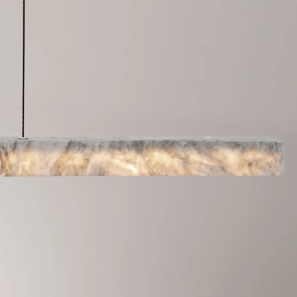 Lampadari Cucina-Selezionato da Mazzolaluce Lampadario bilancere orizzontale in pietra di marmo per isola cucina