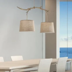 Lampadari Moderni-Selezionato da Mazzolaluce Lampadario bilancere ramo di legno per soggiorno
