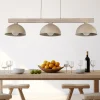 Lampadari Cucina-Selezionato da Mazzolaluce Lampadario bilanciere di legno cupole in metallo sabbia per cucina