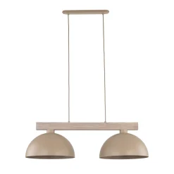 Lampadari Cucina-Selezionato da Mazzolaluce Lampadario bilanciere di legno cupole metallo sabbia per cucina