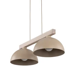 Lampadari Cucina-Selezionato da Mazzolaluce Lampadario bilanciere di legno cupole metallo sabbia per cucina