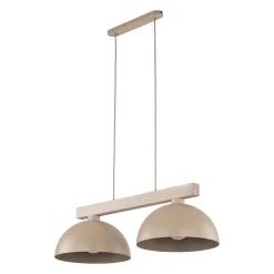 Lampadari Cucina-Selezionato da Mazzolaluce Lampadario bilanciere di legno cupole metallo sabbia per cucina