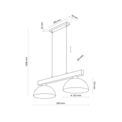 Lampadari Cucina-Selezionato da Mazzolaluce Lampadario bilanciere di legno cupole metallo sabbia per cucina