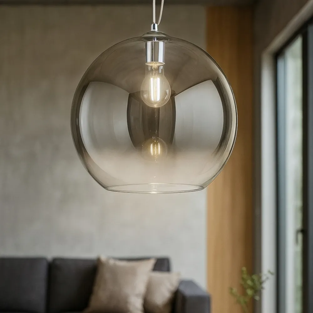Lampadari Moderni-Perenz Illuminazione Lampadario boccia di vetro 35cm fume perenz planet