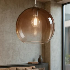 Lampadari Moderni-Perenz Illuminazione Lampadario boccia di vetro 45cm marrone sfumato perenz planet