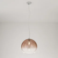 Lampadari Moderni-Perenz Illuminazione Lampadario boccia di vetro 45cm marrone sfumato perenz planet