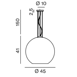 Lampadari Moderni-Perenz Illuminazione Lampadario boccia di vetro 45cm marrone sfumato perenz planet