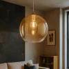 Lampadari Moderni-Perenz Illuminazione Lampadario boccia di vetro 45cm ambra trasparente perenz planet