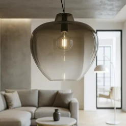 Lampadari Moderni-Perenz Illuminazione Lampadario boccia di vetro 50cm marrone sfumato big bowl perenz