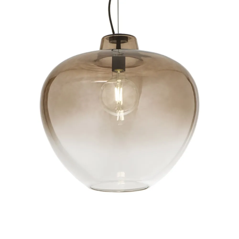 Lampadari Moderni-Perenz Illuminazione Lampadario boccia di vetro 50cm marrone sfumato big bowl perenz
