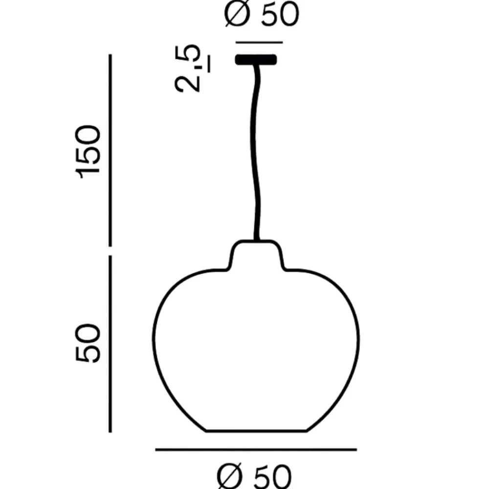 Lampadari Moderni-Perenz Illuminazione Lampadario boccia di vetro 50cm marrone sfumato big bowl perenz