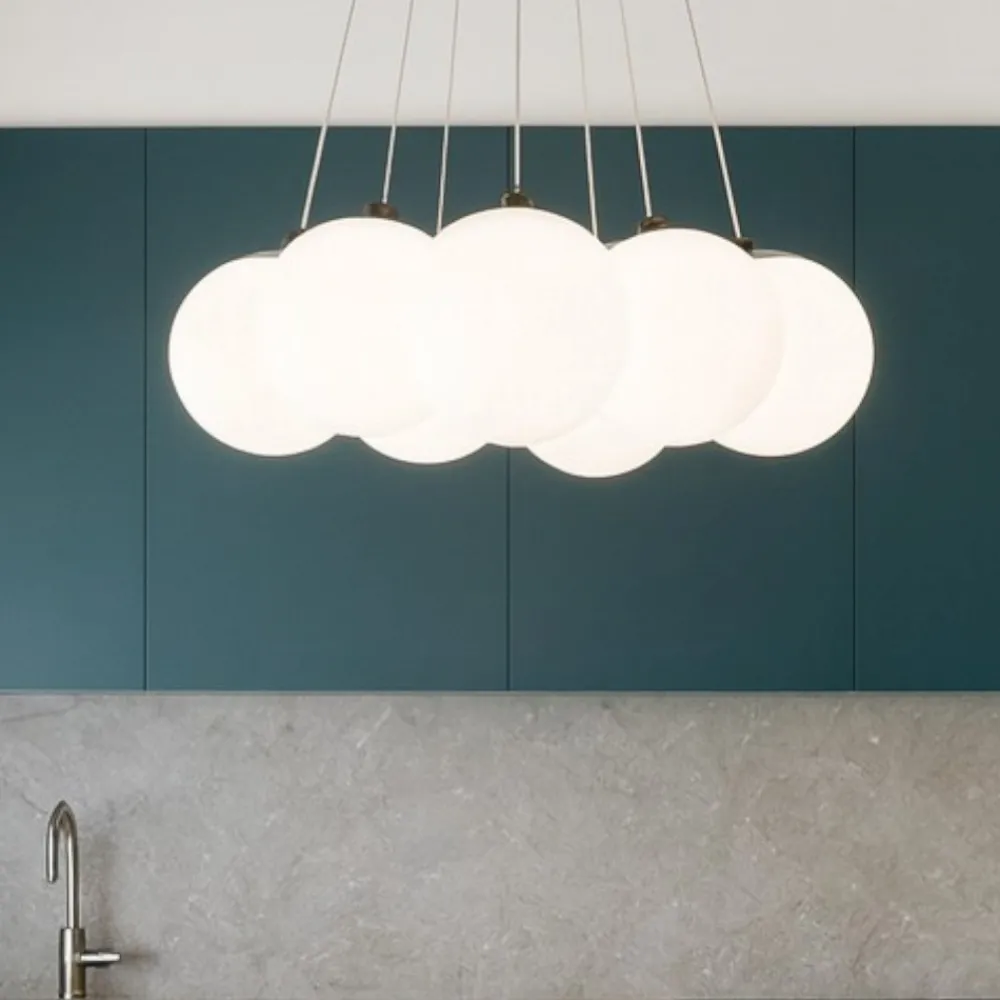 Lampadari Cucina-Vivida International Lampadario bronzo vivida pearl 7 luci bianche per tavolo cucina led 36w 3000k