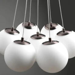 Lampadari Cucina-Vivida International Lampadario bronzo vivida pearl 7 luci bianche per tavolo cucina led 36w 3000k