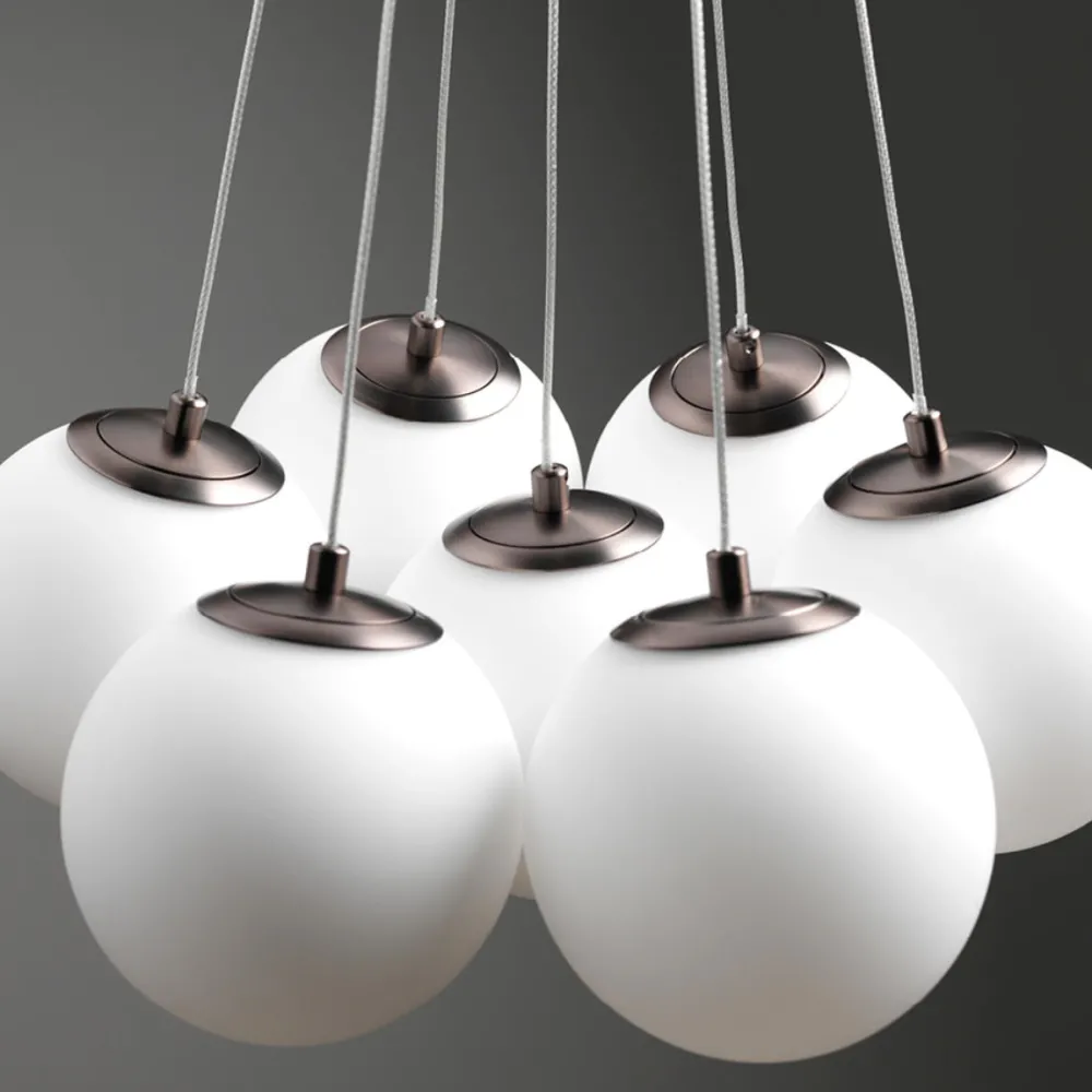 Lampadari Cucina-Vivida International Lampadario bronzo vivida pearl 7 luci bianche per tavolo cucina led 36w 3000k