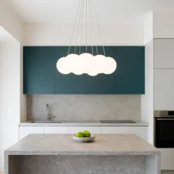 Lampadari Cucina-Vivida International Lampadario bronzo vivida pearl 7 luci bianche per tavolo cucina led 36w 3000k