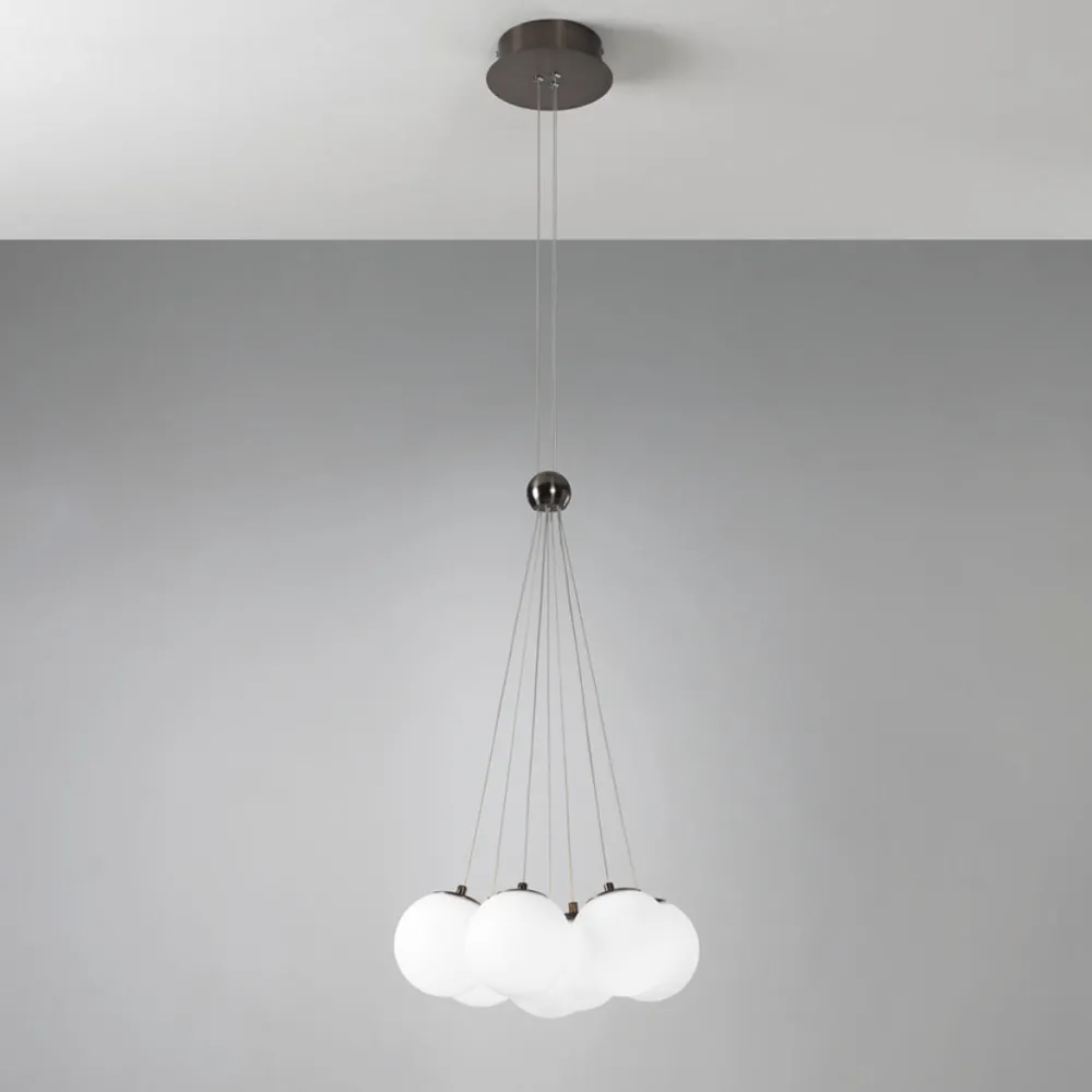 Lampadari Cucina-Vivida International Lampadario bronzo vivida pearl 7 luci bianche per tavolo cucina led 36w 3000k