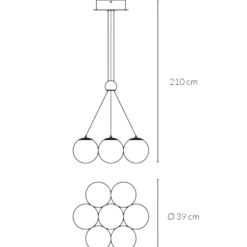 Lampadari Cucina-Vivida International Lampadario bronzo vivida pearl 7 luci bianche per tavolo cucina led 36w 3000k