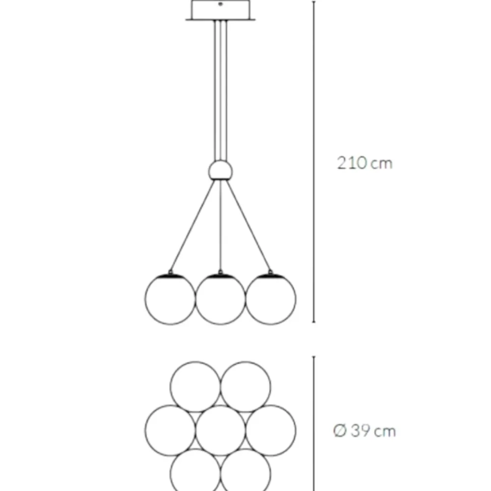 Lampadari Cucina-Vivida International Lampadario bronzo vivida pearl 7 luci bianche per tavolo cucina led 36w 3000k