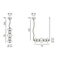 Lampadari Moderni-Perenz Illuminazione Lampadario bubbles perenz led 38w 3000k per soggiorno moderno