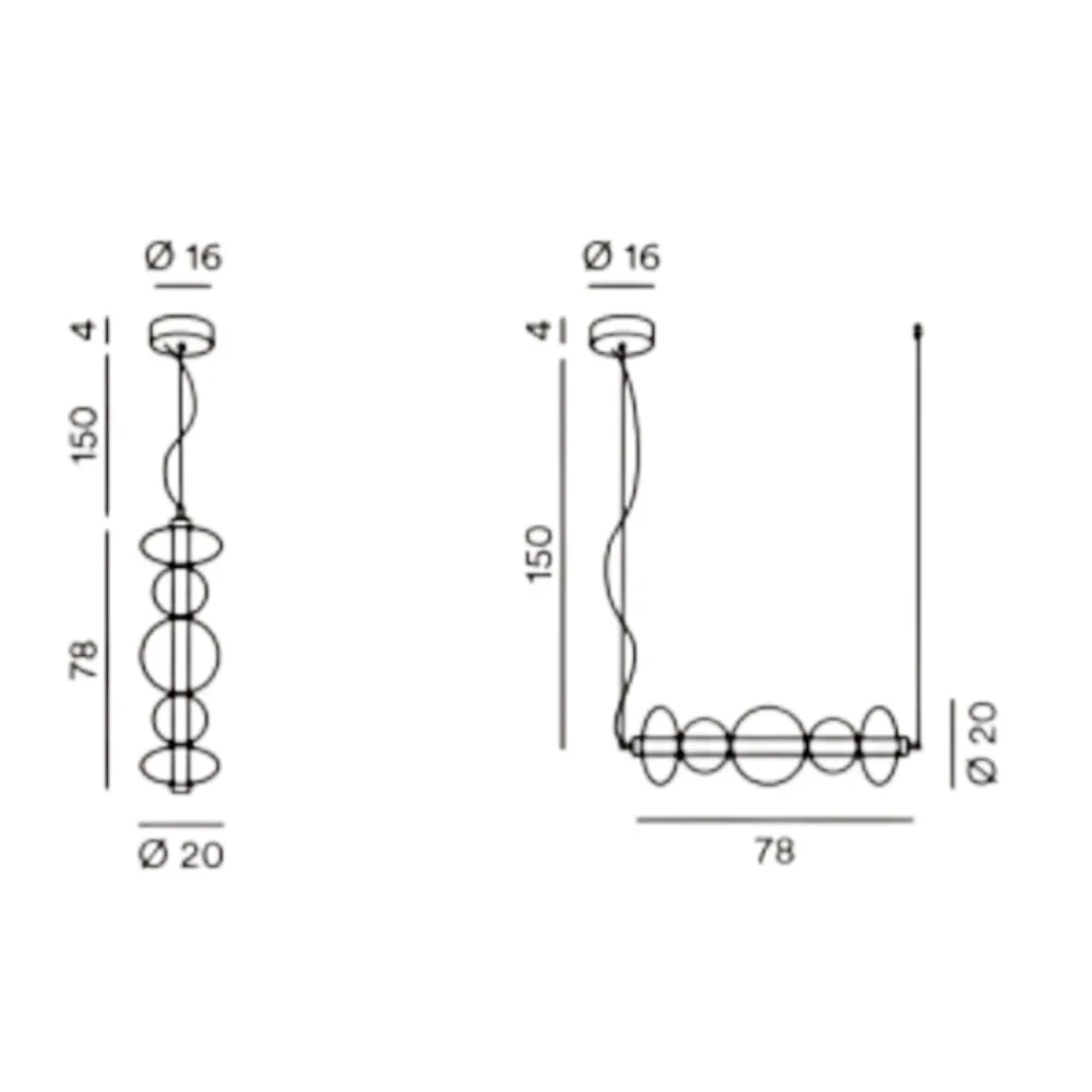 Lampadari Moderni-Perenz Illuminazione Lampadario bubbles perenz led 38w 3000k per soggiorno moderno