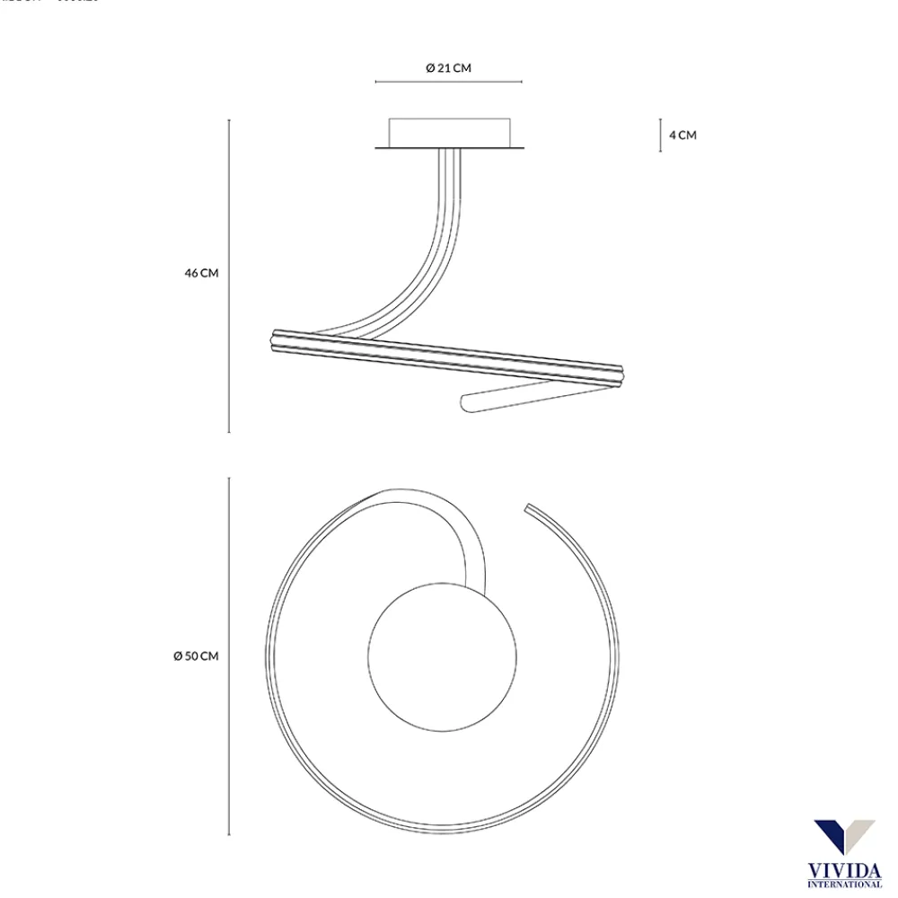 Lampadario Camera Da Letto-Vivida International Lampadario camera da letto bianco led 20w 3000k design vivida ribbon