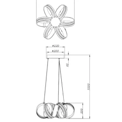 Lampadario Camera Da Letto-Selezionato da Mazzolaluce Lampadario camera da letto led 38w 3000k dimmerabile