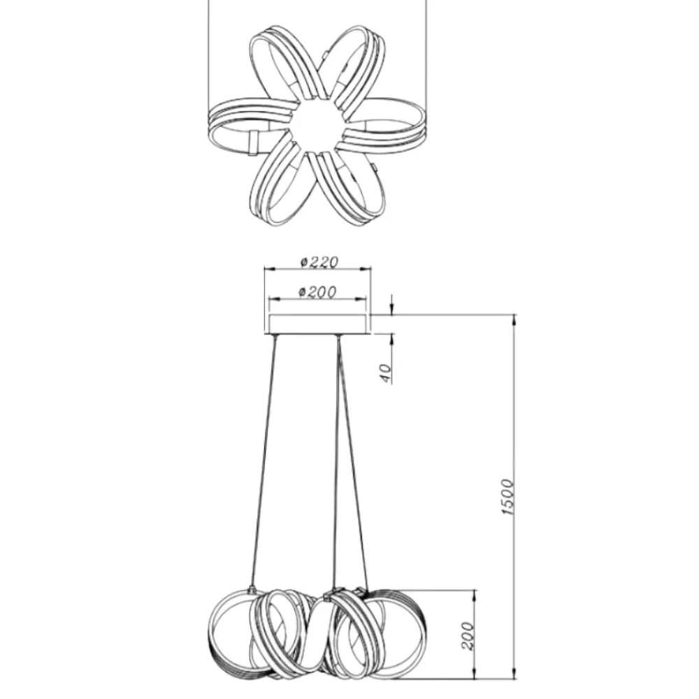 Lampadario Camera Da Letto-Selezionato da Mazzolaluce Lampadario camera da letto led 38w 3000k dimmerabile