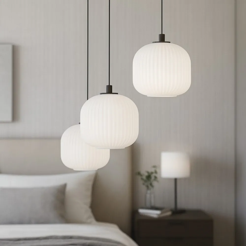 Lampadario Camera Da Letto-Eglo Lampadario camera da letto nero vetri bianchi mantunalle