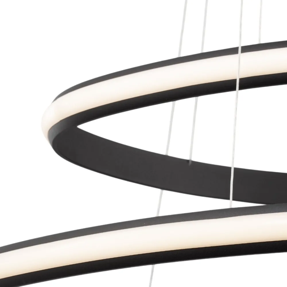 Lampadario Camera Da Letto-Selezionato da Mazzolaluce Lampadario camera da letto nero cerchi led 48w 3000k