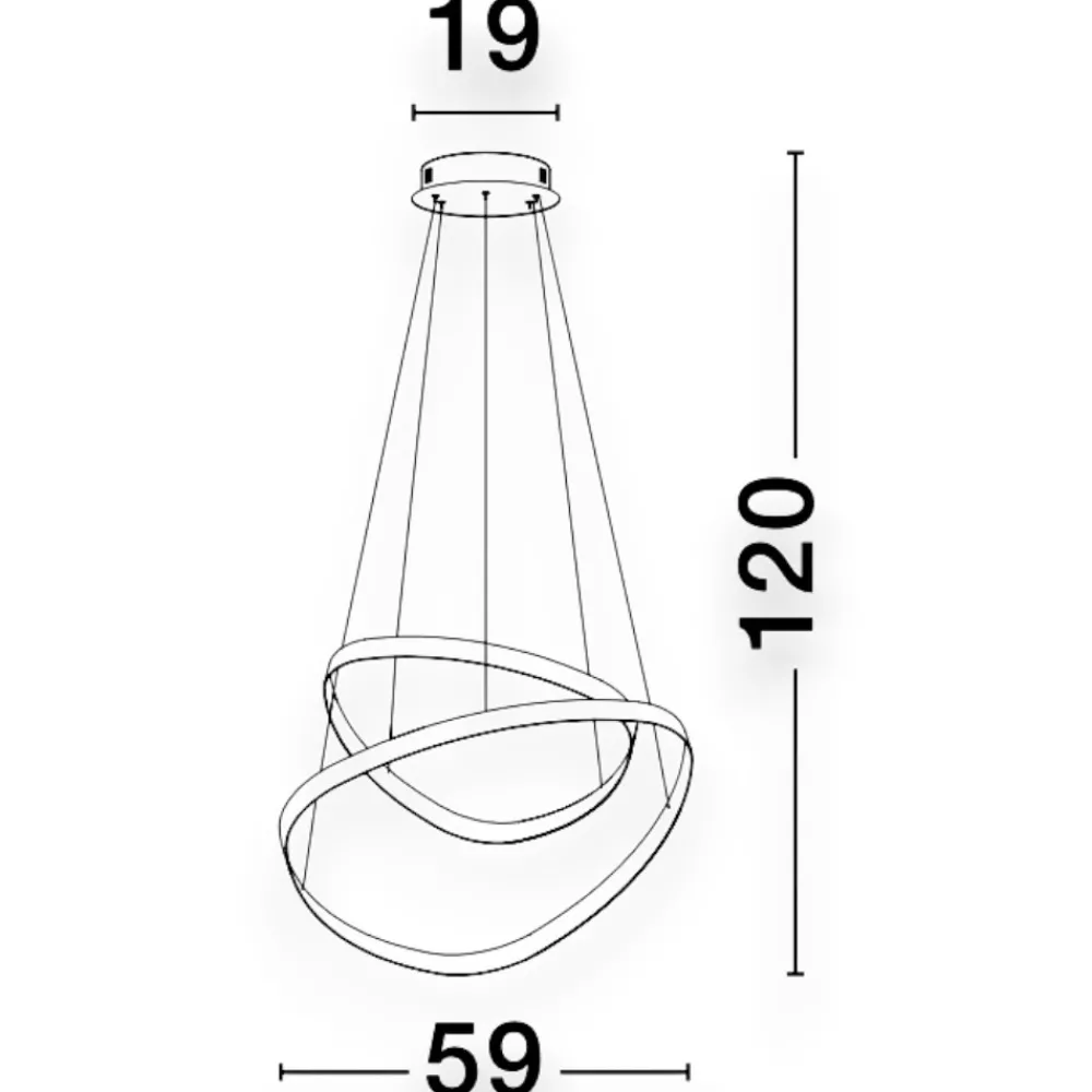 Lampadario Camera Da Letto-Selezionato da Mazzolaluce Lampadario camera da letto nero cerchi led 48w 3000k